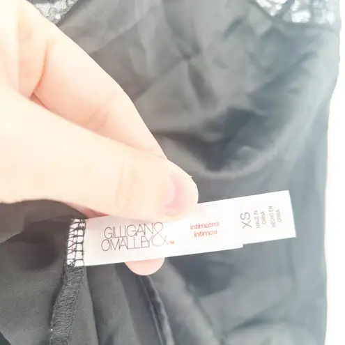 Gilligan & O'Malley Womens Whimsigoth Y2K Black Lace Trim Satin Slip Dress XS Size undefined