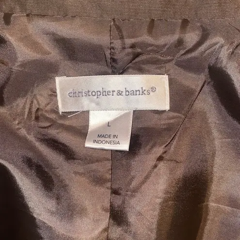 Christopher & Banks Metallic Blazer with Ruffled Collar - size large