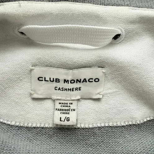 Club Monaco Cashmere Hoodie Sweater in Light Gray w/ Kangaroo Pocket, Size Large