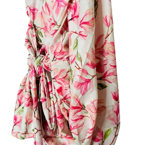 BRONX & BANCO Layla Pink Bow Back One Shoulder Silk Mini Dress Size Medium