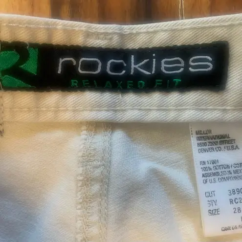 Rockies Vintage Women Ivory Western Size 28/7 Long Western Jeans. 2371 White