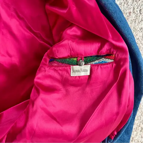 Neiman Marcus Vintage Denim Aztec Southwestern Woven Huipil Jacket, One Size