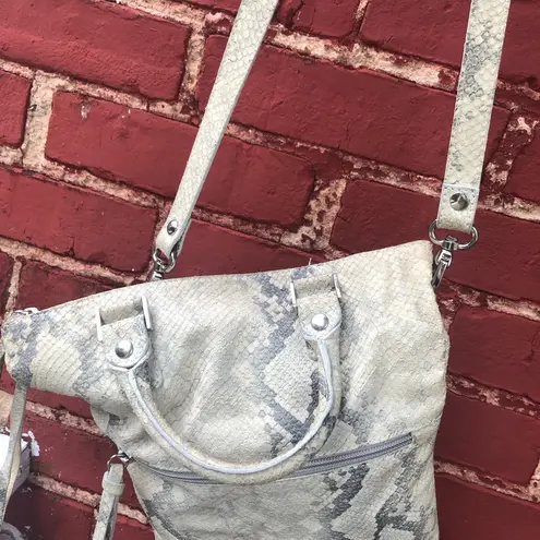 Maurizio Taiuti Python Skin Fold Over Crossbody