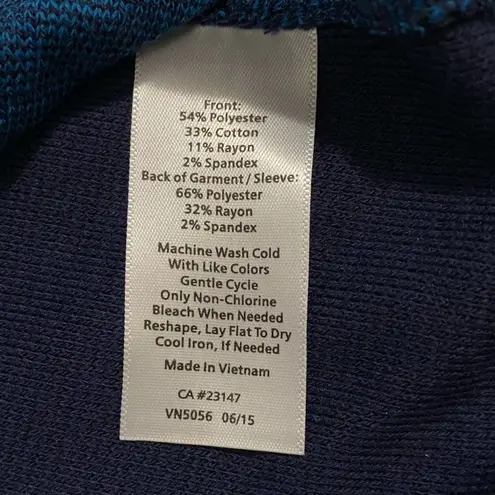 Talbots ‎ Pullover Crew Neck Nordic Geometric Navy Blue Long Sleeve Top Size M