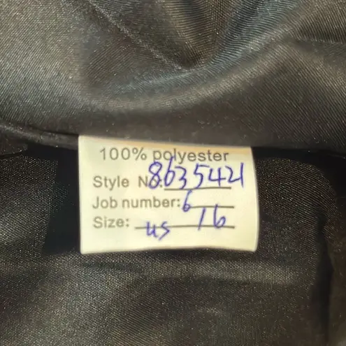 Women’s Black Chiffon 3 Piece Formal Pants Suit Ribbon Detail Size 16 NEW