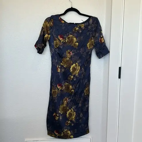 St. John Modern Silk Floral Stretch Dress - Size 2