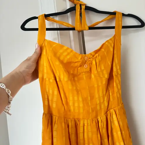 Urban Outfitters Bright Mango Yellow Halter Sundress