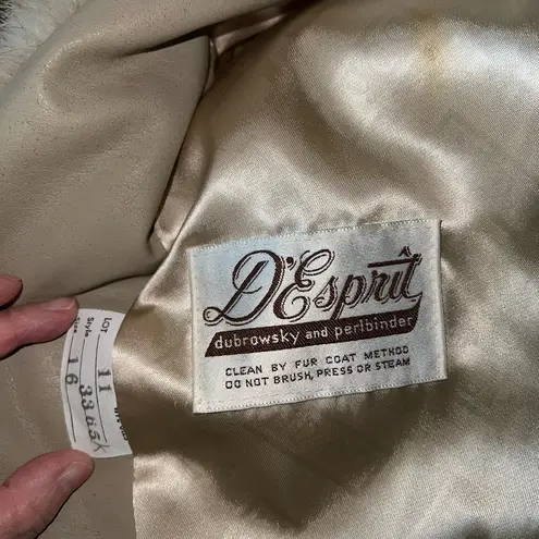 Funky Vintage 1980s D’Esprit Faux Fur Coat! Tan Size 16