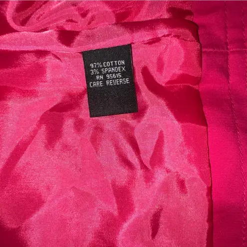 Rafaella Hot Pink Cropped Sleeve 2-Button Blazer Tailored Utility Jacket Barbie Size M