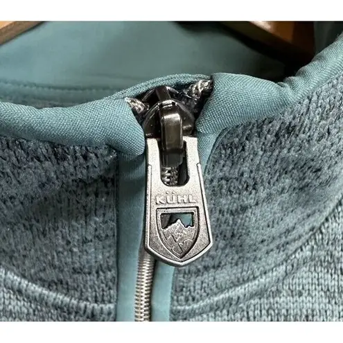 Kuhl Women's Ascendyr 1/4 Zip Pockets Soft Fleece Green Mottled Sweater XS