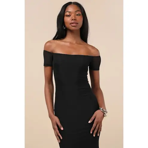 Lulus Faizah Black Mesh Off