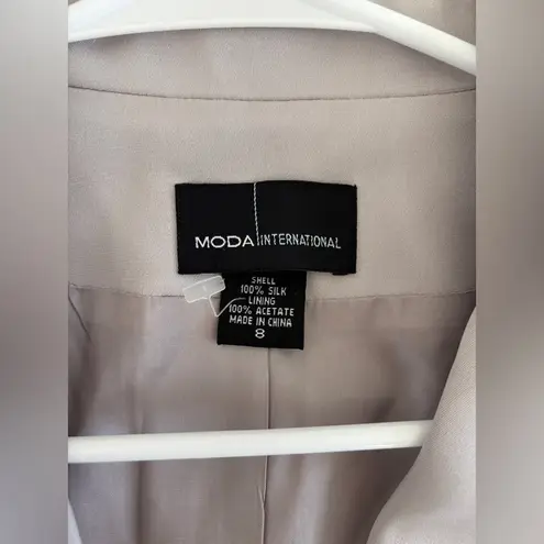 Moda International Lilac Blazer Tailored Suit Jacket Silk Lined Women's Size 8 Purple