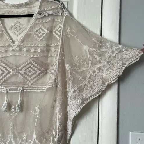 None Mesh Lace Cover-Up - One Size