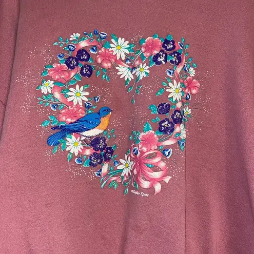 Vintage Blue  bird & flowers sweater sweatshirt