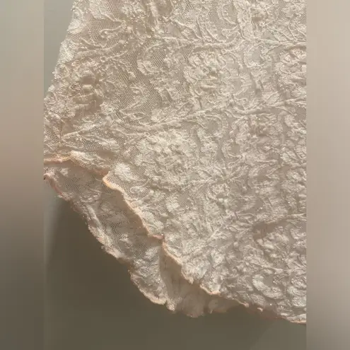 VTG 80s 90s Intimate Moods Fairycore Cream White Floral Lace Cami Slip Dress