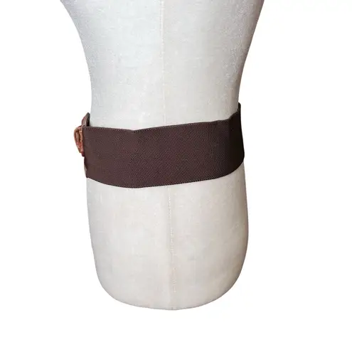 Linea Pelle Leather Stretch Women’s Statement Belt Corset Waist Brown Boho Retro