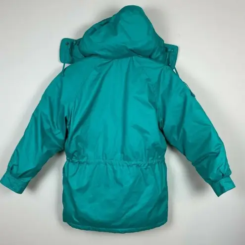 Eddie Bauer  Jacket‎ Medium Goose Down Parka Zip Teal Winter Removable Hood Ski