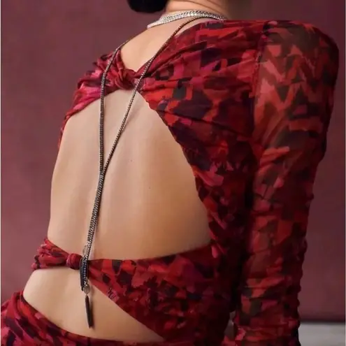 MISA Los Angeles NWT! Iselin Geo Print Mesh Bodycon Dress - Size Small