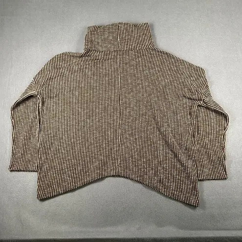 Clara Sun Woo Sweater Womens Medium Turtleneck Ribbed Stretch Pullover USA Made Brown