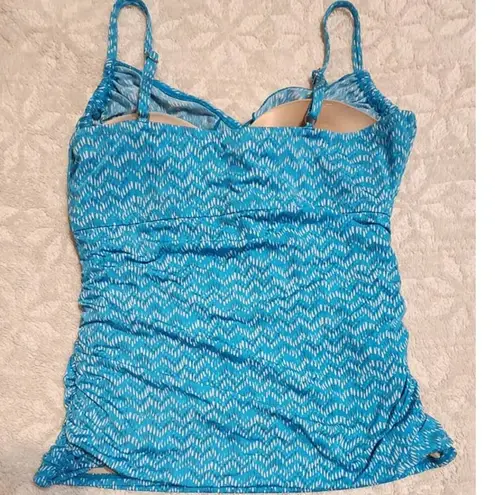 Garnet Hill Ruched Surplice Tankini Top Size 12