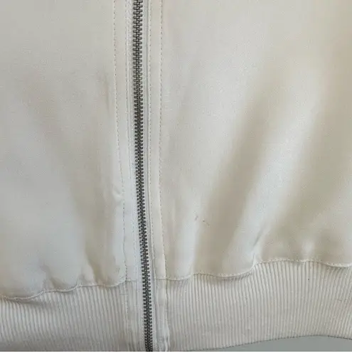 Joseph Women’s Extra Small 100% Silk Zip Up Cream Jacket