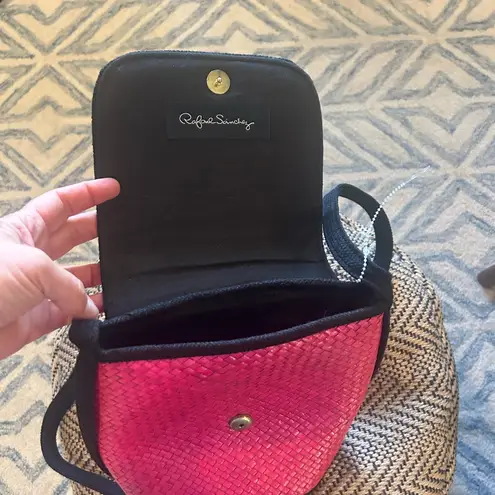 Rafael Sanchez Pink Weave and Black Accent Purse Handbag Crossbody
