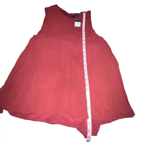 Club Monaco Womens Burgundy Sleeveless Pleated A Line Swing Blouse Size XS NWT
