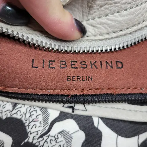 Liebeskind Berlin Leather Shoulder Bag Cream Flap Tassel Accent Unique Design White