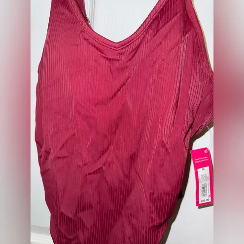 Target NWT Burgundy Ribbed One Piece  Swimsuit