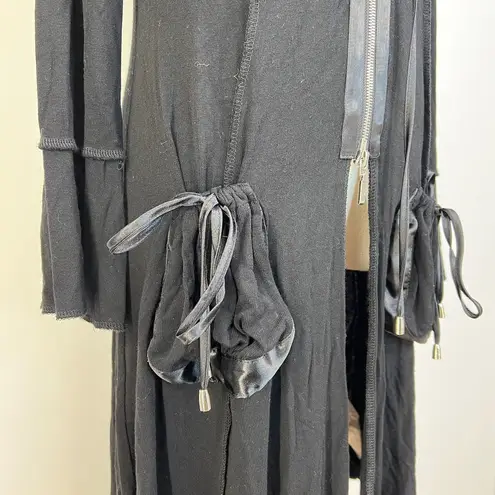 Joseph Ribkoff Vintage Satin Trim Hoodie Jacket Black