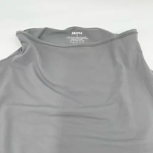 SKIMS Fit Everybody Turtleneck Top Size 3X Slate Grey Lightweight Fitted Stretch