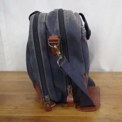 Vintage Distressed Harvard University Native American Program School Bag Blue