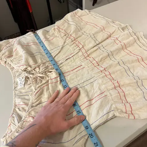 Velvet by Graham & Spencer Cream Cotton USA Melodia Blouse Size Small Red