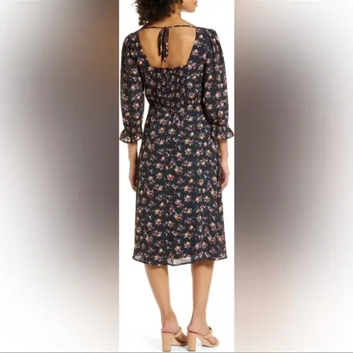 Julia Jordan Floral Bell Sleeve Midi Dress Country Cottage Size 2 XS NWT