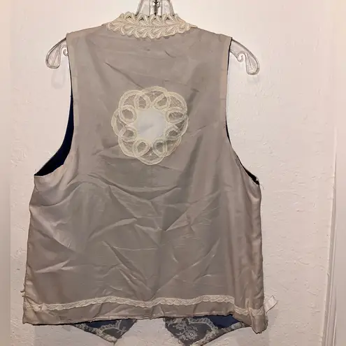 Vintage Lace Embroidered Vest Custom Made Boho Size XL