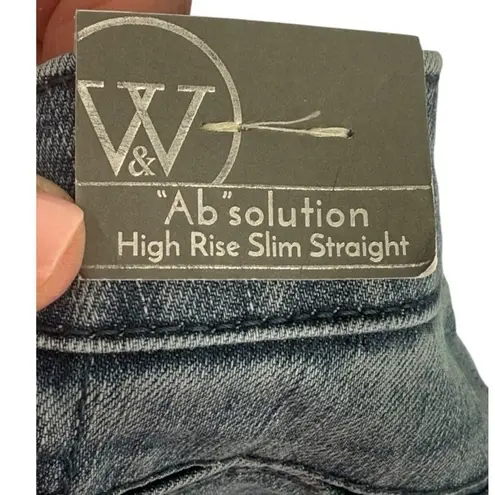 NWT Wit & Wisdom Ab Solution Luxe Touch High Rise Slim Straight Jeans Size 0P Blue - Image 5