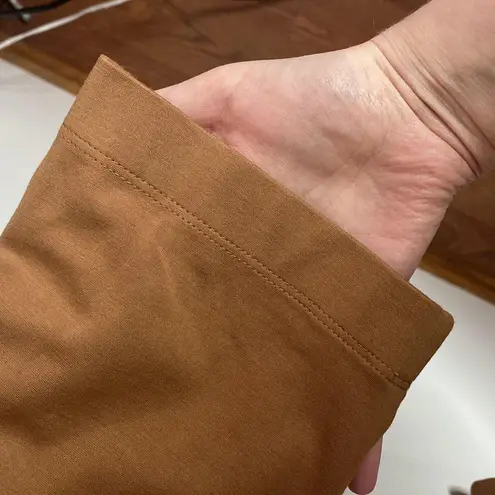 J Jill Wearever Collection jersey side paneled slim leg pants in cedar size S Brown