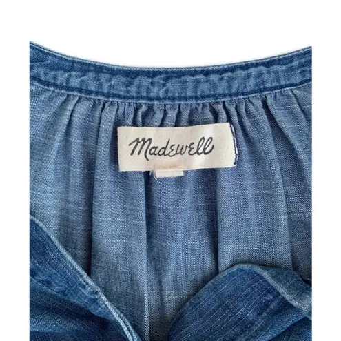 Madewell  Chambray Denim Tie Sleeve Shirt