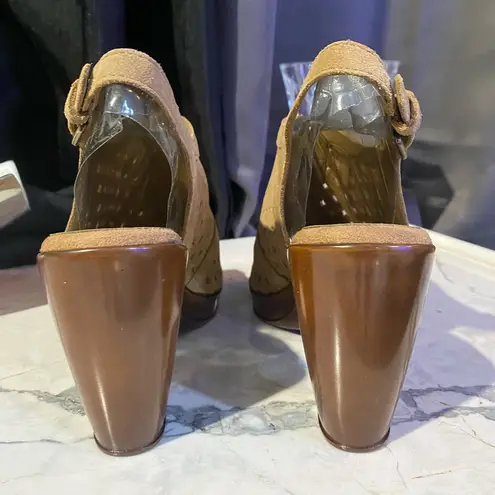 Aerosoles NIB Women's Chi Latte Taupe Suede Open-toe Slingback Heels Size:7