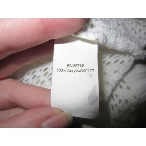 Notations White Knit Open Short Sleeve Cardigan Size 1x