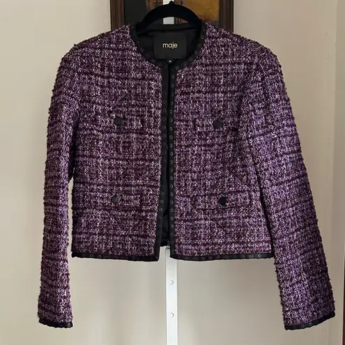 Maje Purple Tweed Suit Jacket