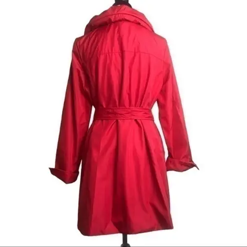 Dennis Basso Dennis By Red Trench Coat Size S