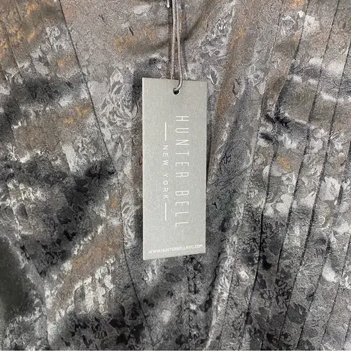 Hunter Bell Ariana Ruched Long Sleeve Black Onyx Dress size 0 NWT LBD sexy prom