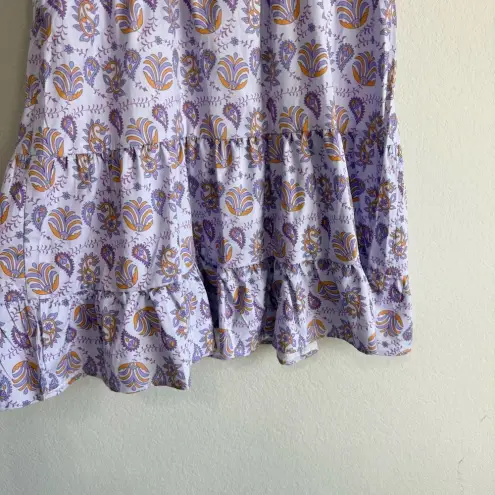 Pink Ripple Paisley‎ Lilac Ruffle Mini Cocktail Dress Women’s Lightweight Size L Purple Size L