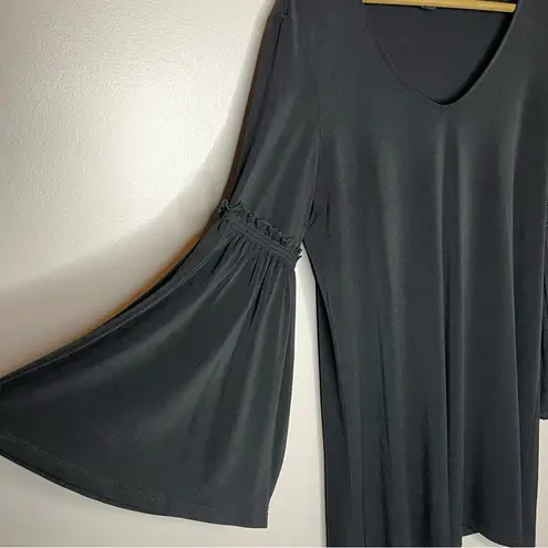 Karen Kane Flared Sleeve Swing Mini Dress (Black) - Large