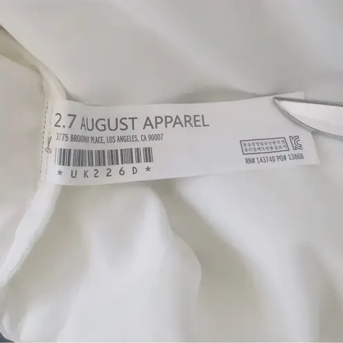 Endless Rose Women’s Swiss Dot Rushed Long Sleeve Mini Dress Size M White