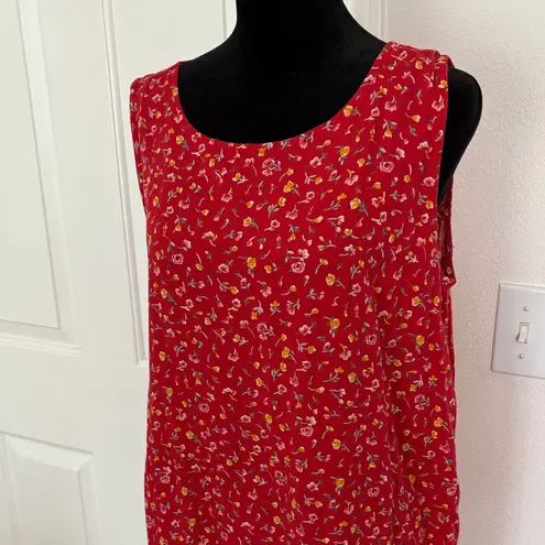 Erika Scarlet Floral Vintage Midi Dress