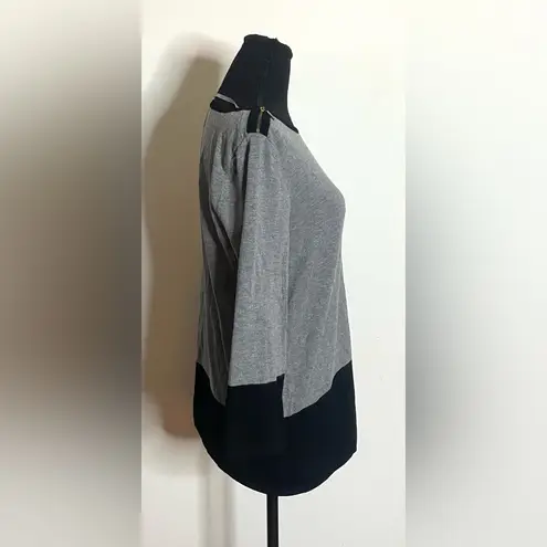 Cable & Gauge -Two-Tone Black and Gray Long Sleeve Top Size M