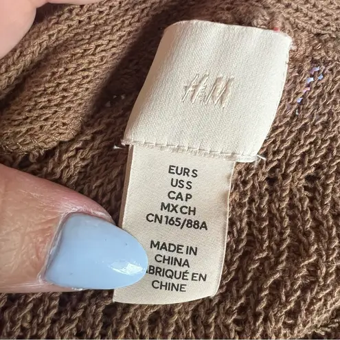 H&M  2 piece knit set Chocolate Brown Women’s SIZE SMALL casual beachy coastal‎