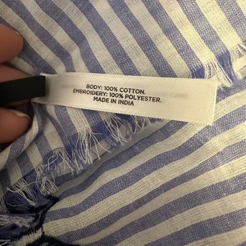 TALBOTS PAISLEY EYELET OBLONG SCARF Blue